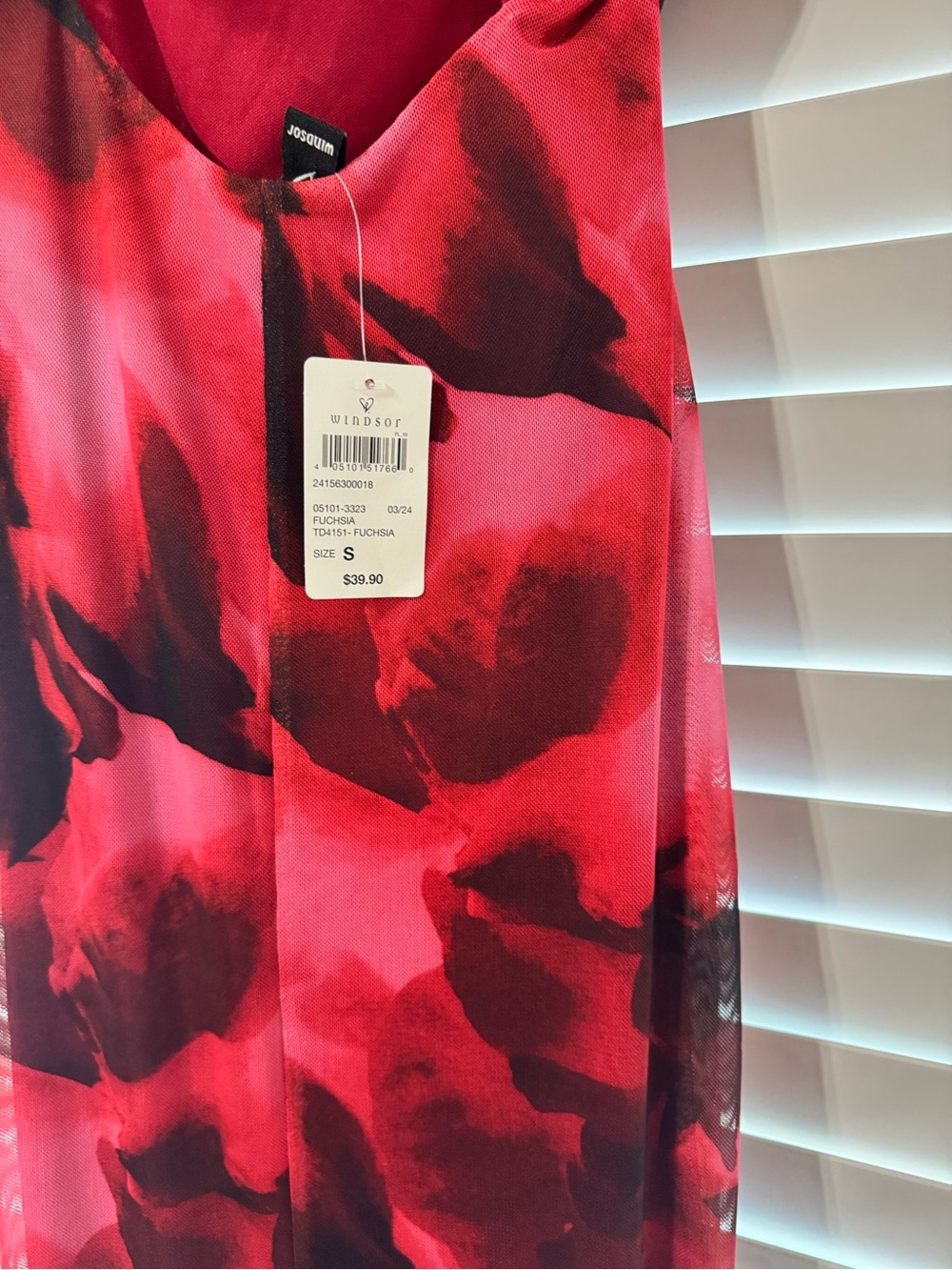 Windsor Fuchsia and Black Floral-Print Dress